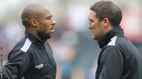 Danny Gabbidon (left) with Scott Young (right)