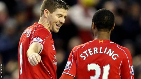 Steven Gerrard and Raheem Sterling