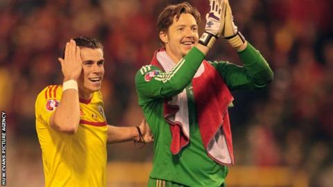 Gareth Bale and Wayne Hennessey