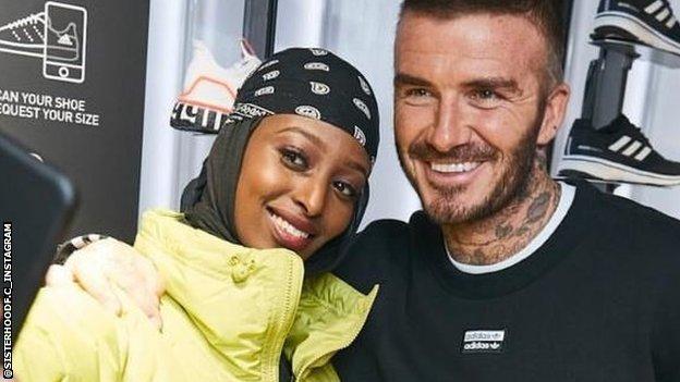 Yasmin Abdullahi with David Beckham