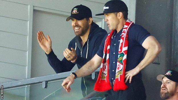 Wrexham co-owners Ryan Reynolds and Rob McElhenney were at the Racecourse for a nail-biting afternoon