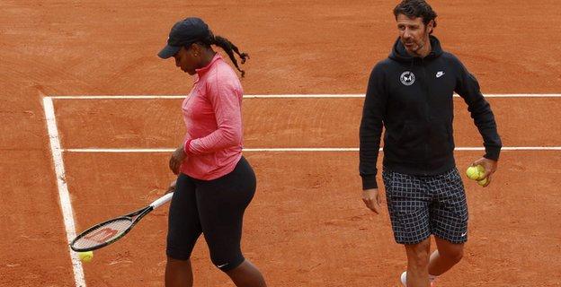 Serena Williams and coach Patrick Mouratoglou
