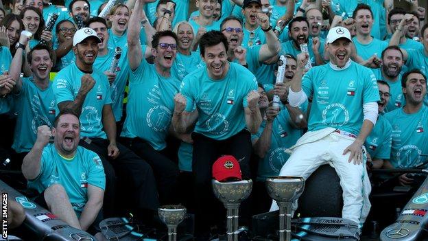 Toto Wolff and Mercedes celebrate a sixth consecutive constructors' championship