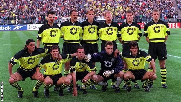 The Borussia Dortmund team that took on Juventus in the 1997 Champions League final