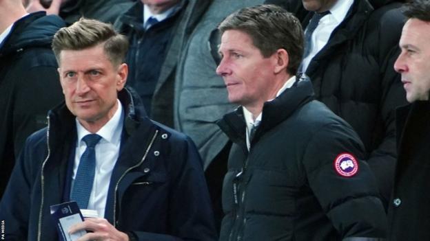 Crystal Palace chairman Steve Parish with new manager Oliver Glasner