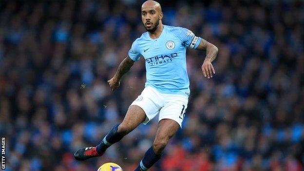 Fabian Delph playing for Manchester City