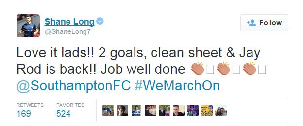 Southampton striker Shane Long tweet