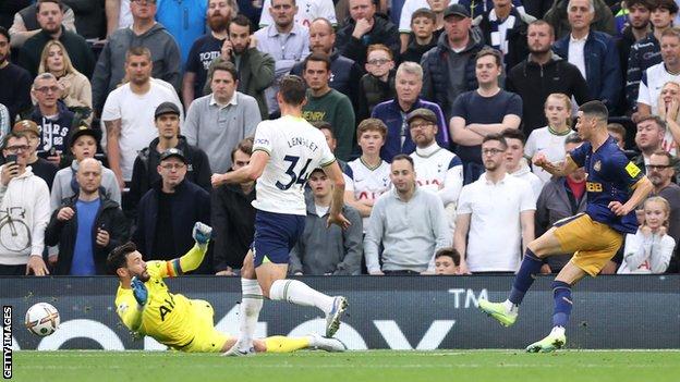 Miguel Almiron scores for Newcastle at Tottenham