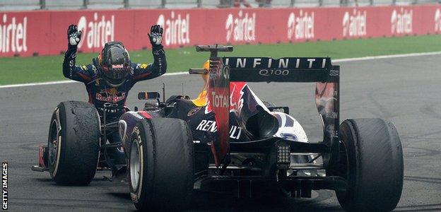 Sebastian Vettel wins fourth F1 world title at the Indian GP