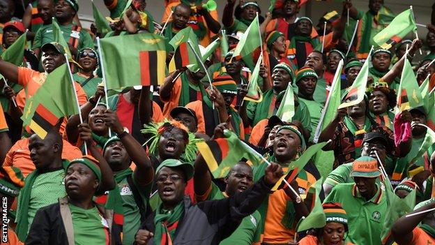 Zambian football fans
