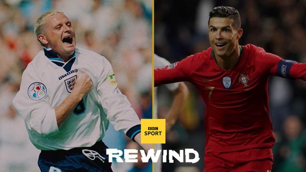 Euro Rewinds On The c Sport Website Featuring Paul Gascoigne And Cristiano Ronaldo c Sport