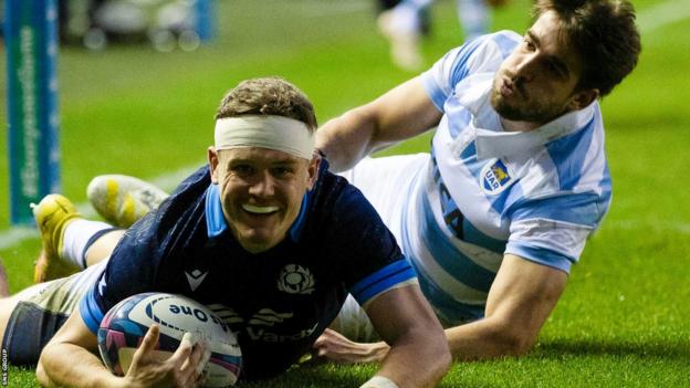 Darcy Graham scored a hat-trick of tries in the win over Argentina