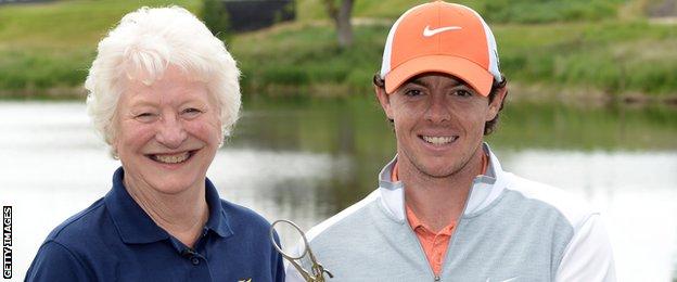 Lady Mary Peters and Rory McIlroy