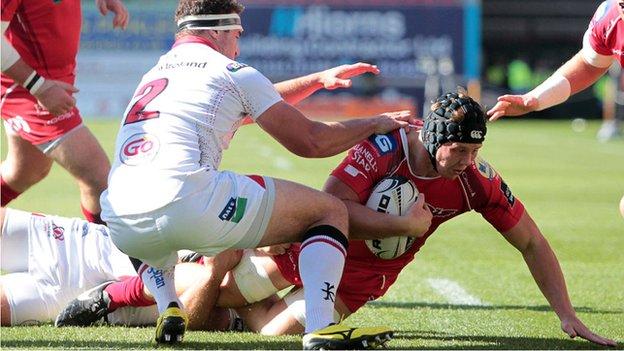 James Davies in action for Scarlets
