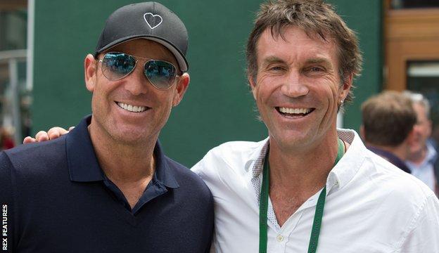 Shane Warne (left) with Pat Cat