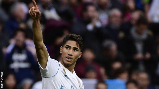 Achraf Hakimi of Morocco during the 2018 FIFA World Cup Russia