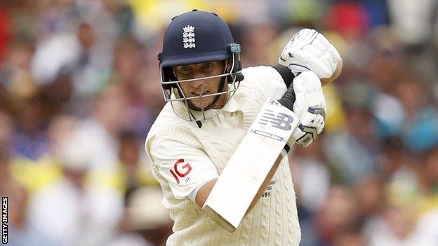 England captain Joe Root plays a shot during an Ashes Test in Australia