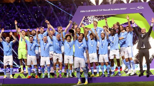 Manchester City celebrated winning the Club World Cup in Saudi Arabia