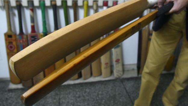 A comparison of cricket bats in a factory before and after the introduction of new rules