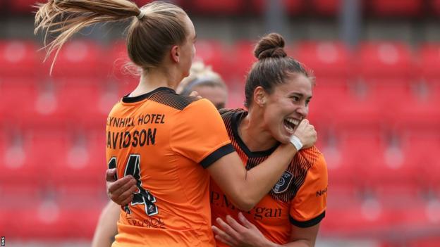 Glasgow City's Lauren Davidson and Brenna Lovera celebrate