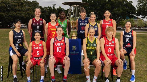 A photo call for the captains of sides at the Women's Basketball World Cup