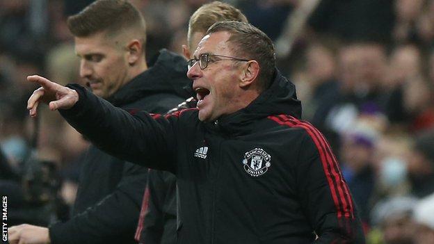 Rangnick on the touchline at St James' Park