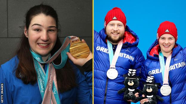 Menna Fitzpatrick (left) and Brett Wild and Millie Knight