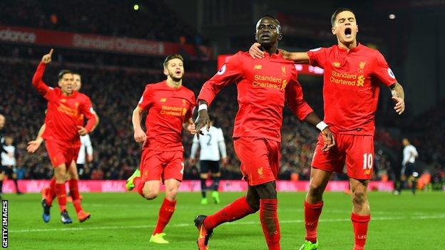 Sadio Mane of Liverpool and Senegal (second from right)