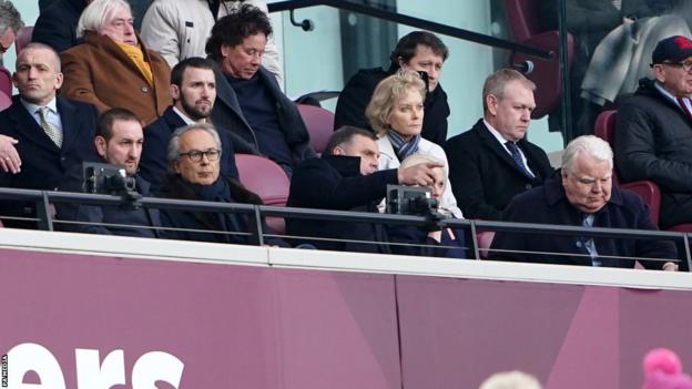 Farhad Moshiri was sat on the same row as chairman Bill Kenwright, chief executive Denise Barrett-Baxendale and in between football director Kevin Thelwell and director Graeme Sharp