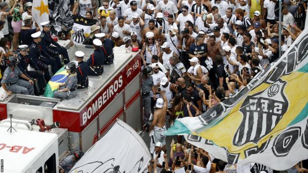 Watch: Coffin of Brazil football hero Pelé carried onto stadium