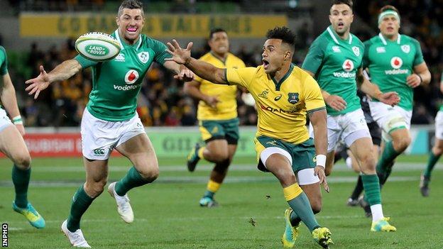Will Genia suffered a broken arm in the first half of Australia's defeat by Ireland in Melbourne