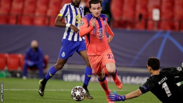 Ben Chilwell scores for Chelsea against Porto in the Champions League