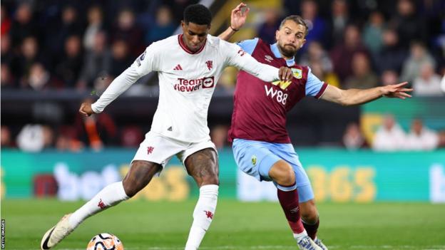 Marcus Rashford in action against Burnley