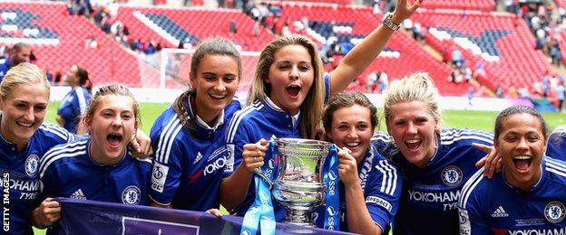 Chelsea Ladies celebrate their Women's FA Cup final win