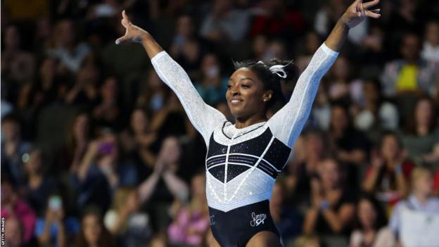 Simone Biles makes a winning return