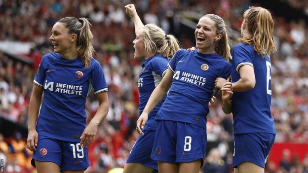 Chelsea celebrate a goal by Melanie Leupolz in their title-clinching game