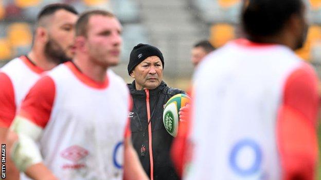 England coach Eddie Jones takes training in Australia