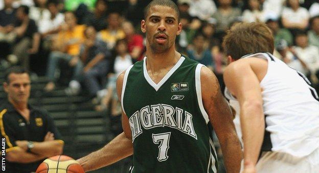 Ime Udoka in action for Nigeria in 2006
