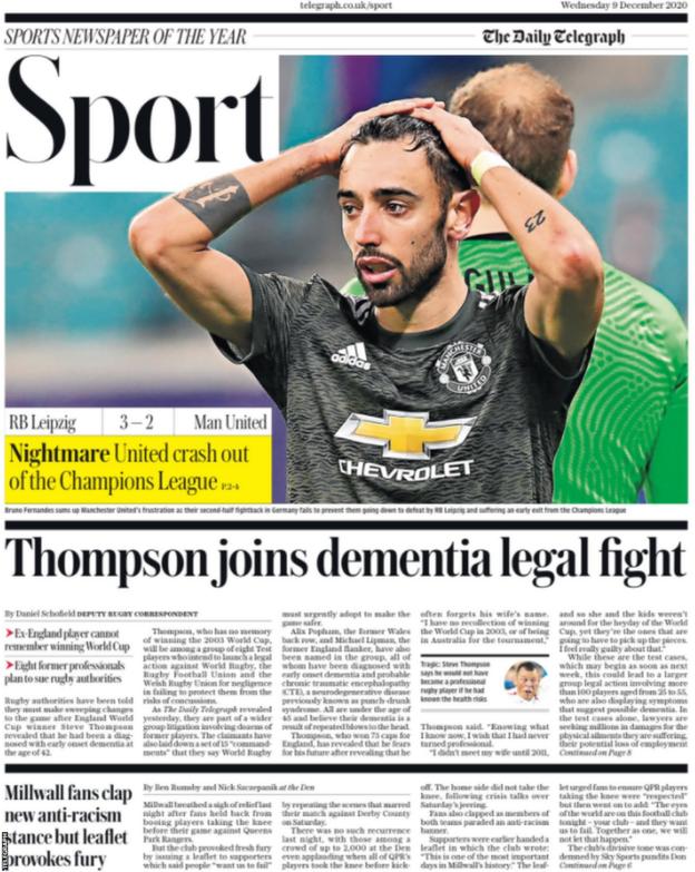 Telegraph main sport page