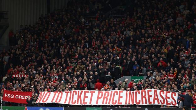 Liverpool fans protested against the club's plans against Atalanta
