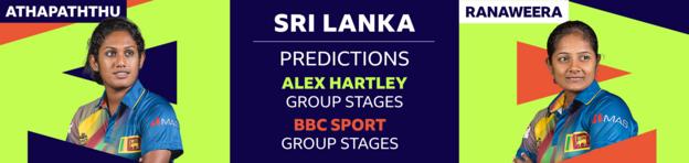 A banner representation  showing Alex Hartley has picked Chamari Athapaththu and Inoka Ranaweera arsenic  her 2  Sri Lanka players to ticker  astatine  the Women's T20 World Cup 2023. Hartley has predicted Sri Lanka volition  beryllium  eliminated successful  the radical  stages, arsenic  does BBC Sport cricket writer   Ffion Wynne