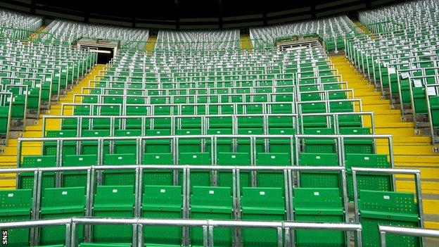 The new safe standing section at Celtic Park