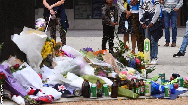 Tributes left at the MCG at Shane Warne's statue