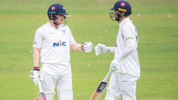 Dom Bess (left) and Will Fraine rescued Yorkshire from 33-6 with a 116-run stand