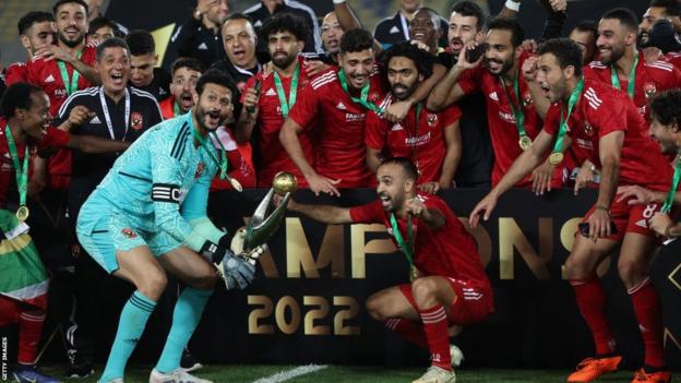 Al Ahly celebrate winning the 2023 African Champions League