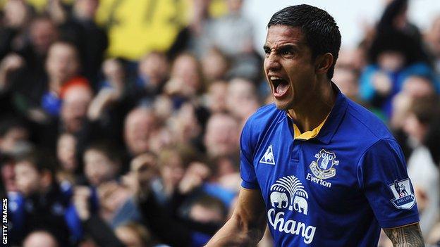 Tim Cahill in action for Everton