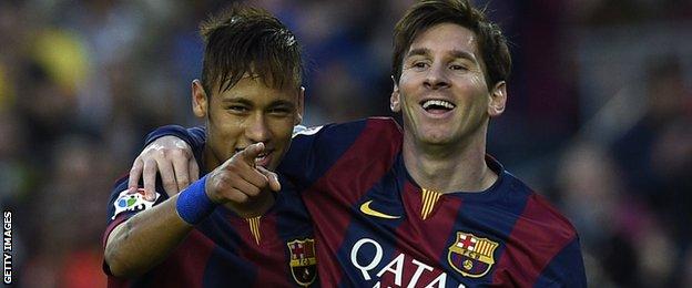 Barcelona stars Neymar and Messi