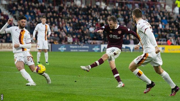 Hearts' Andy Halliday scores his second goal