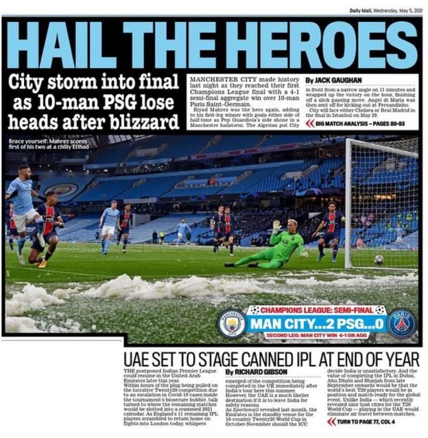 Wednesday's Daily Mail back page