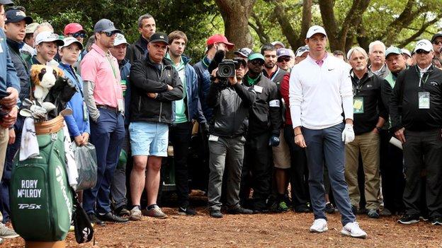 Fans got close to Rory McIlroy at Augusta National in 2019 but there will be none at the event in 2020